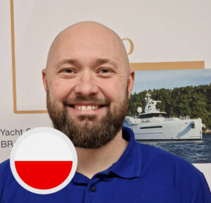 Mateusz Ciółkowski with polish flag symbol